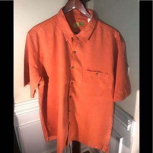 Caribbean Silk Cotton Coral Short Sleeve